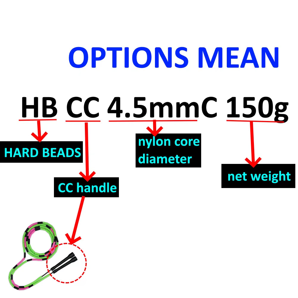 Same Quality as ELEVATE FREESTYLE RHEA Hard Bead Beaded Fitness Freestyle Skipping Jump Rope 1 Inch Straight Beads