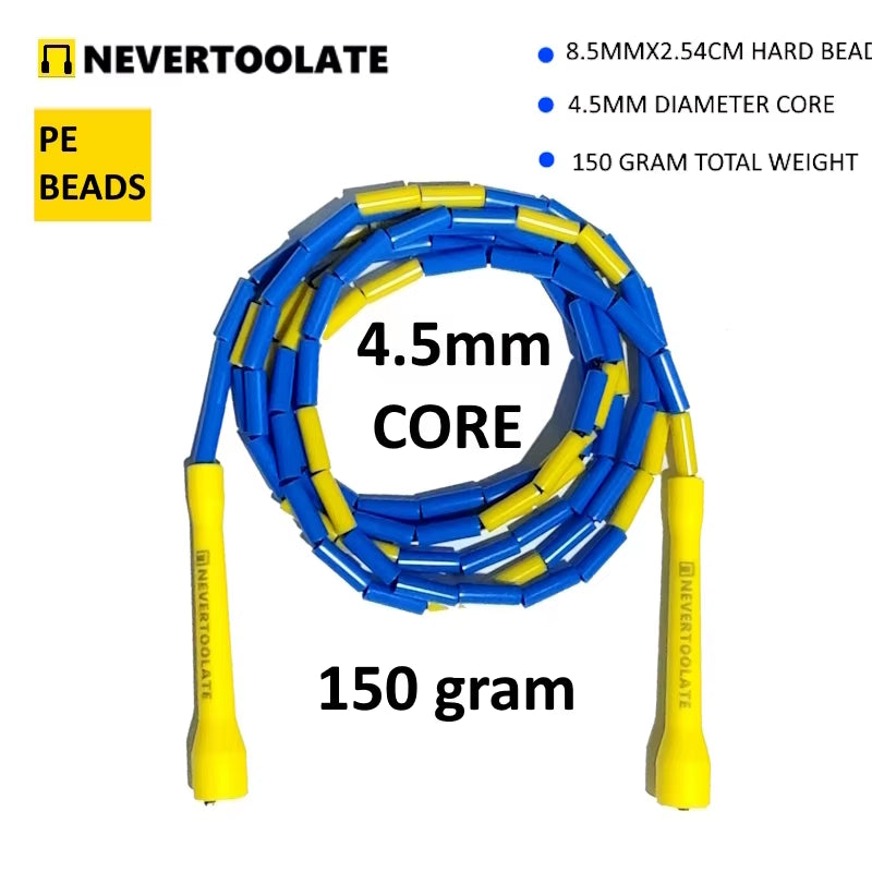 Same Quality as ELEVATE FREESTYLE RHEA Hard Bead Beaded Fitness Freestyle Skipping Jump Rope 1 Inch Straight Beads