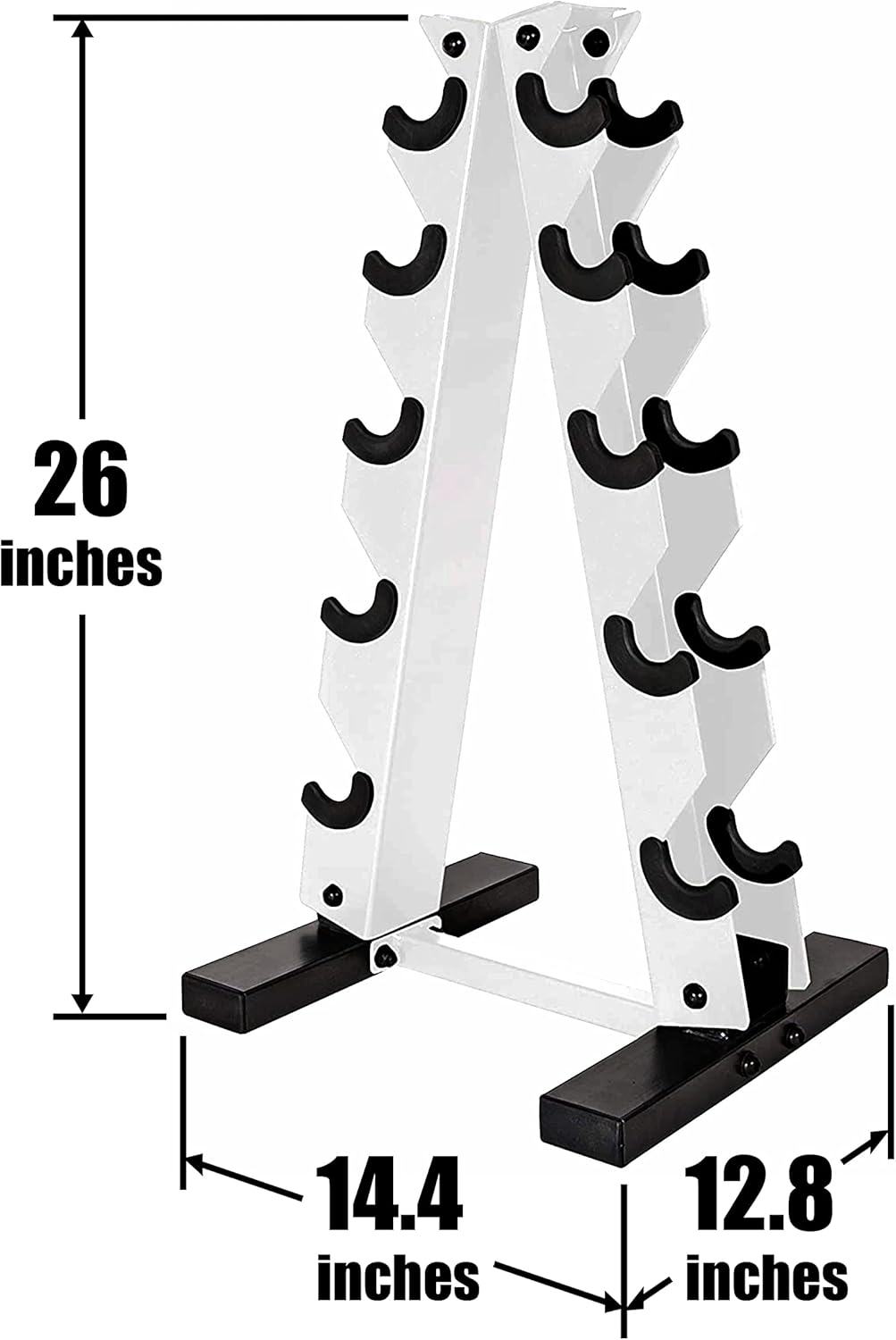 WF Athletic Supply 5-25Lb Rubber Coated Hex Dumbbell Set with a Frame Storage Rack Non-Slip Hex Shape for Muscle Toning, Strength Building & Weight Loss - Multiple Choices Available