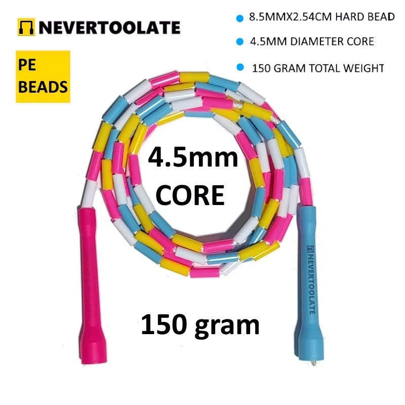 Same Quality as ELEVATE FREESTYLE RHEA Hard Bead Beaded Fitness Freestyle Skipping Jump Rope 1 Inch Straight Beads