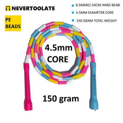 Same Quality as ELEVATE FREESTYLE RHEA Hard Bead Beaded Fitness Freestyle Skipping Jump Rope 1 Inch Straight Beads