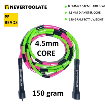 Same Quality as ELEVATE FREESTYLE RHEA Hard Bead Beaded Fitness Freestyle Skipping Jump Rope 1 Inch Straight Beads